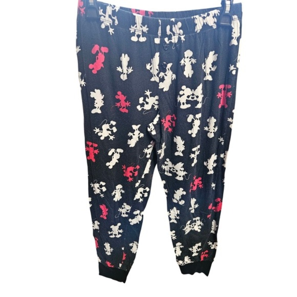 Disney Mickey Mouse Sleepwear Pajama Pants Red White Black Cotton Blend‎ M